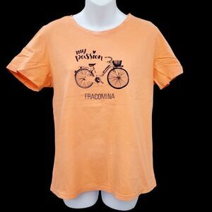 Vintage 90s Orange Funny Graphic Top Tee T-shirt Size: M